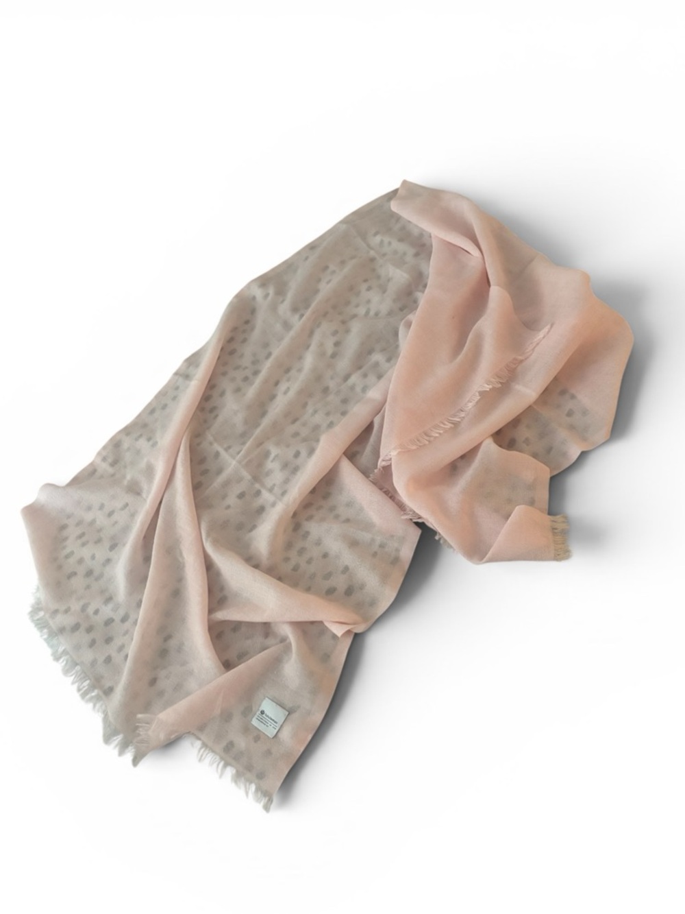 Lululemon OS Light Pink Sheer Scarf - Soft Fringe